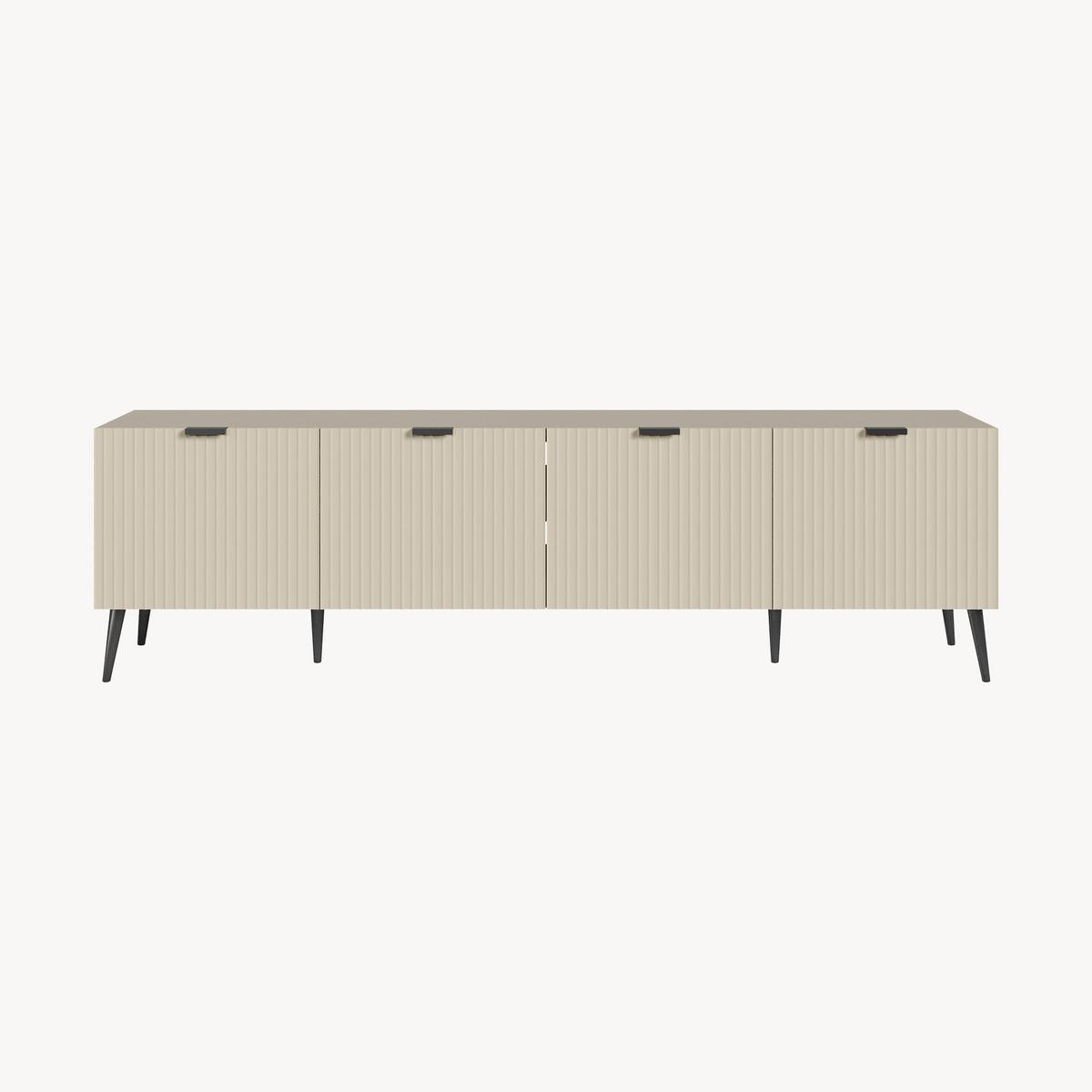 FERNSEHSCHRANK Nand - Sandfarben, Holzwerkstoff/Metall (35/51/180cm) - [en.casa]