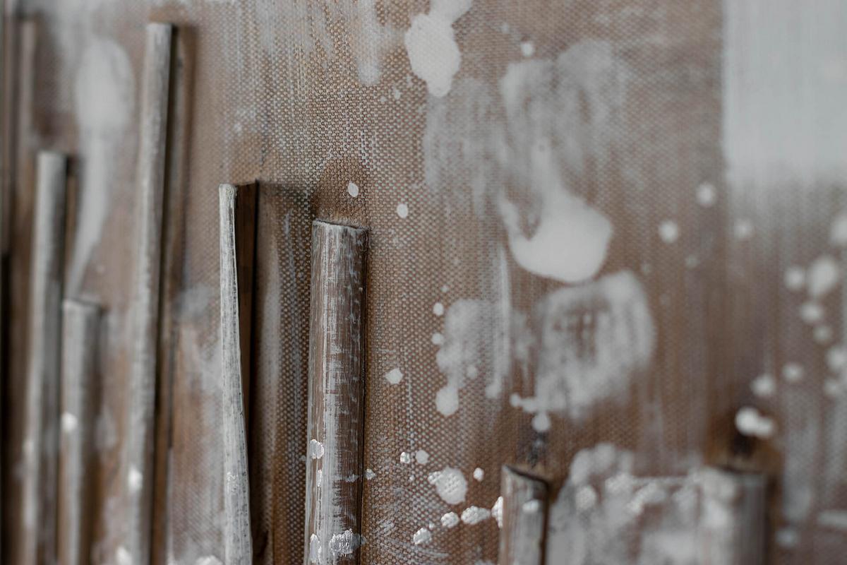 ÖLGEMÄLDE 120/60 cm - Beige/Grau, Holz/Textil (120/60cm) - KUNSTLOFT