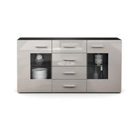 SIDEBOARD Noah Sandgrau Hochglanz - Sandfarben, Holzwerkstoff (139/72/35cm) - Vladon