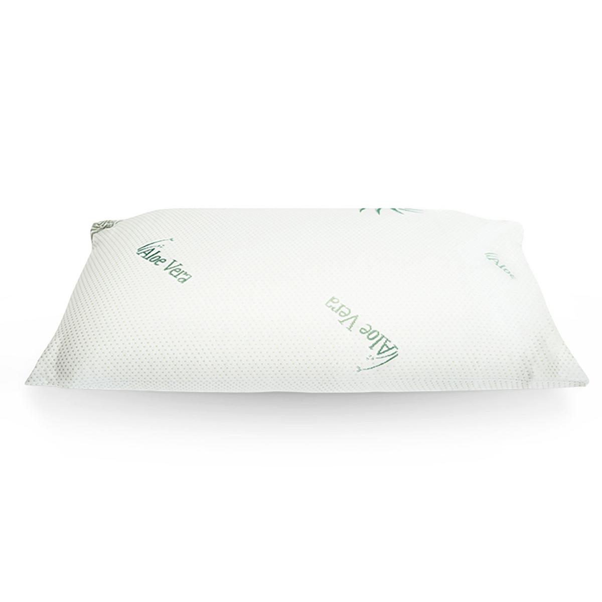 MEMORY FOAM KOPFKISSEN Aloe Vera 40x80 cm – ergonomisches Visco Kissen mit 2 Aloe Vera Bezügen, atmungsaktiv & waschbar - Weiß, Textil (40/80cm) - Mister Sandman