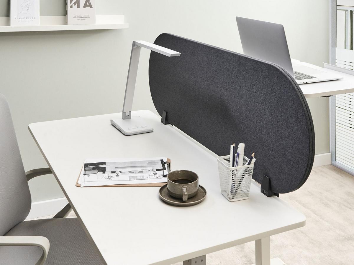 SCHREIBTISCHTRENNWAND 120/40 cm Dunkelgrau Sparky - Dunkelgrau, Textil (120/40/2cm) - Beliani