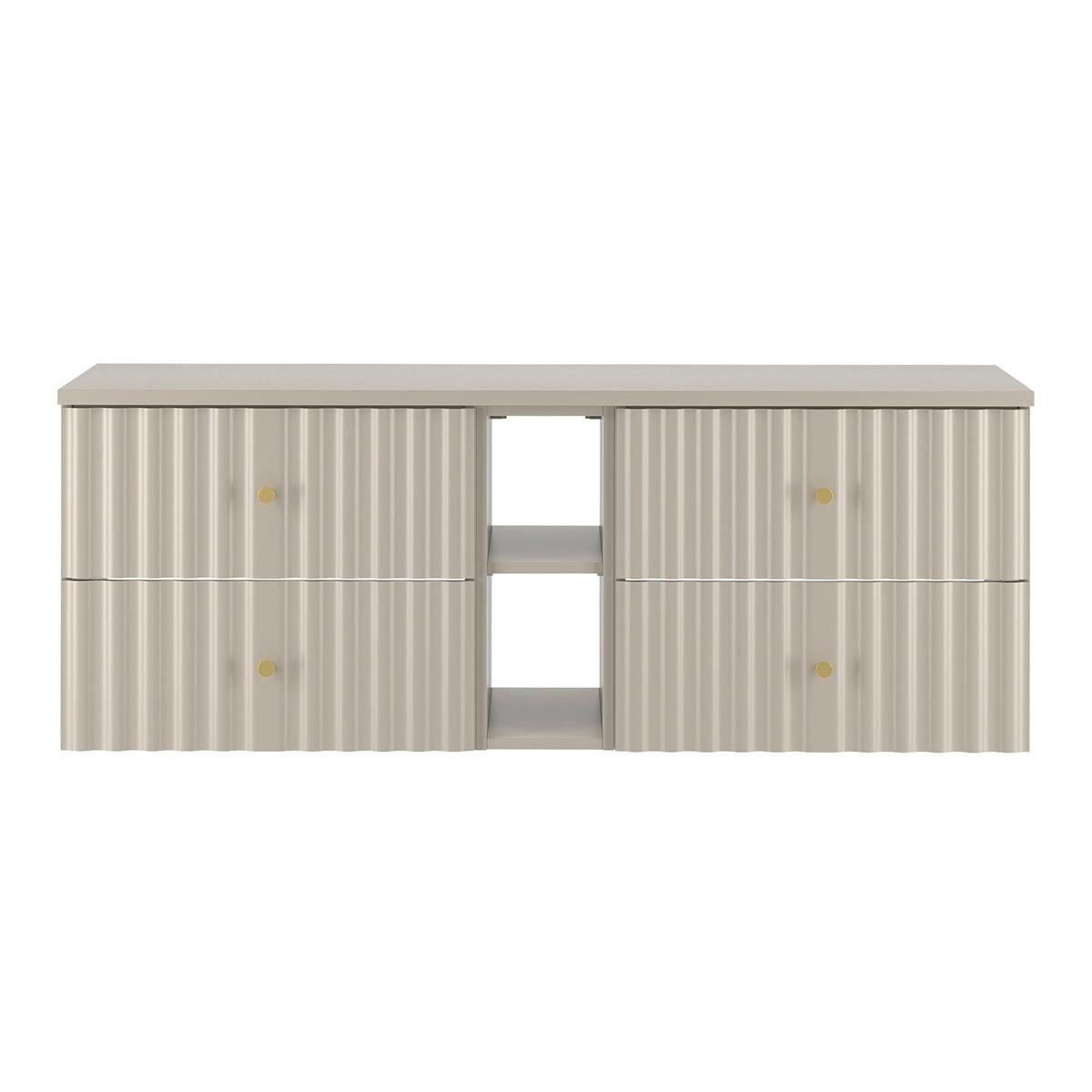 WASCHTISCHUNTERSCHRANK 140.6cm Izae Kaschmir - Beige, Holzwerkstoff (140.6/52.2/46.5cm) - Petits-meubles