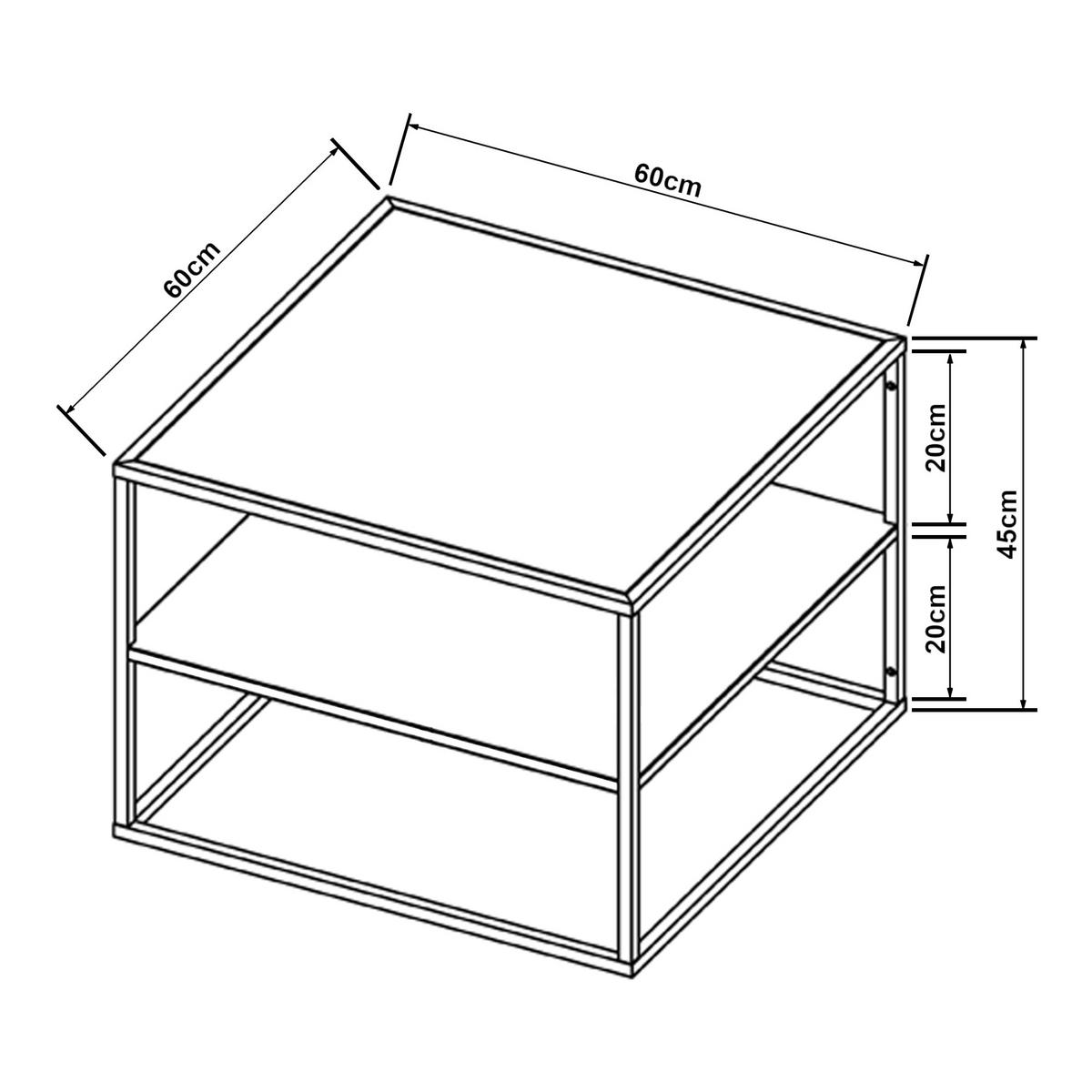 COUCHTISCH Solund 60/60/45 cm - Weiß, Metall (60/60/45cm) - [en.casa]