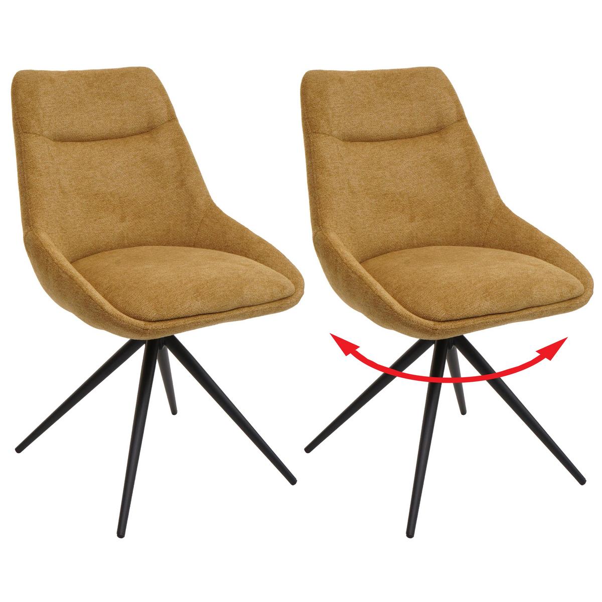 ESSZIMMERSTUHL Gelb 2er-Set - Currygelb/Gelb, Textil (51/86/60cm) - MCW