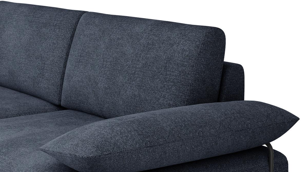 SOFA LORI 3-Sitzer, dunkelblau - Schwarz/Dunkelblau, Holzwerkstoff/Textil (245/87/96cm) - Wozimo