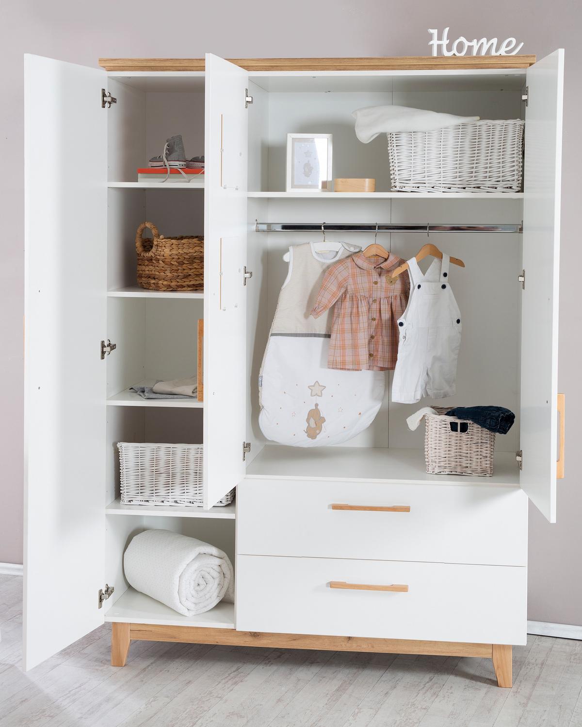 BABYZIMMER-SET Finn 3-teilig - Weiß, Holzwerkstoff (76/82.5/144cm) - Roba