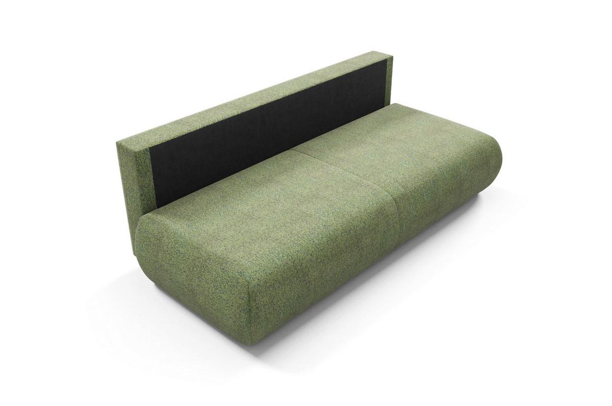 BETTSOFA DELTA Grün Geflochtener Stoff mit Schlaffunktion - Grün, Holz (214/74/100cm) - MASSENO