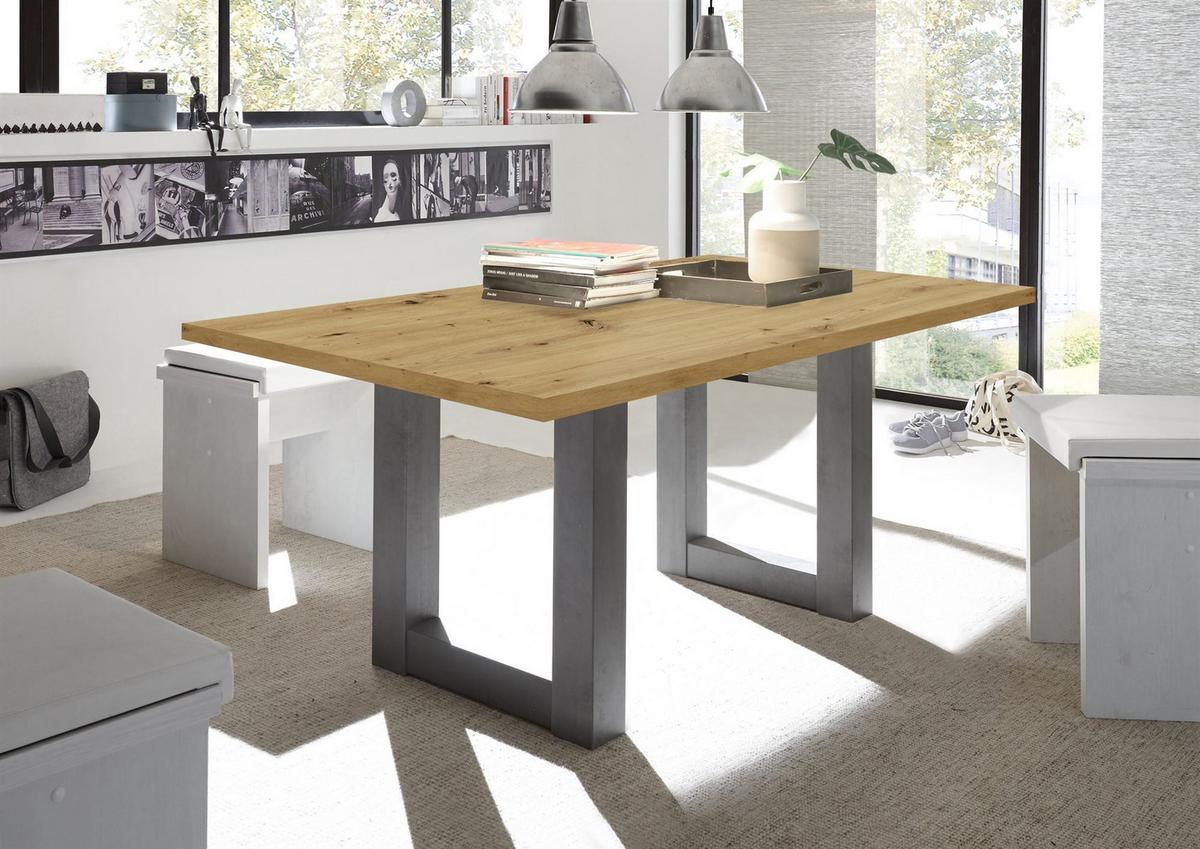 ESSZIMMERTISCH Eila 4 140 x 90 x 75 Esstisch Graphit/Asteiche - Eiche Artisan, Holz (140/90/75cm) - 58aufmkessel