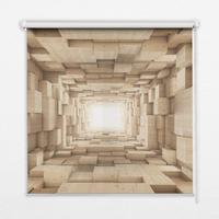 INNENROLLO - Fensterrollo - Rollo - 150x140 cm - 3D-Holzloch - Braun, Kunststoff (150/140/0.5cm) - TULUP