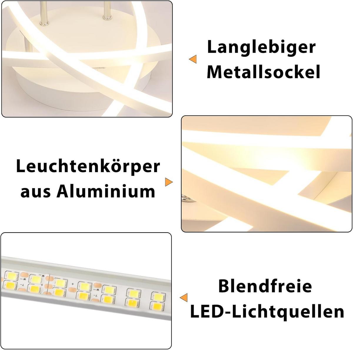 LED-DECKENLEUCHTE Ulmenkarg 52.0/13.0/52.0 cm - Weiß, Metall (52/52/13cm) - ZMH