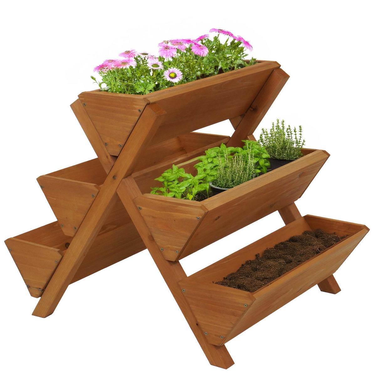 PFLANZTREPPE Braun - Braun, Holz (56/56/70cm) - MCW