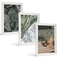BILDER SET 3er Set - 40x60 cm Weißer Rahmen - Tropische Pflanzen für den Urlaub - Weiß, Kunststoff (40/60cm) - TULUP