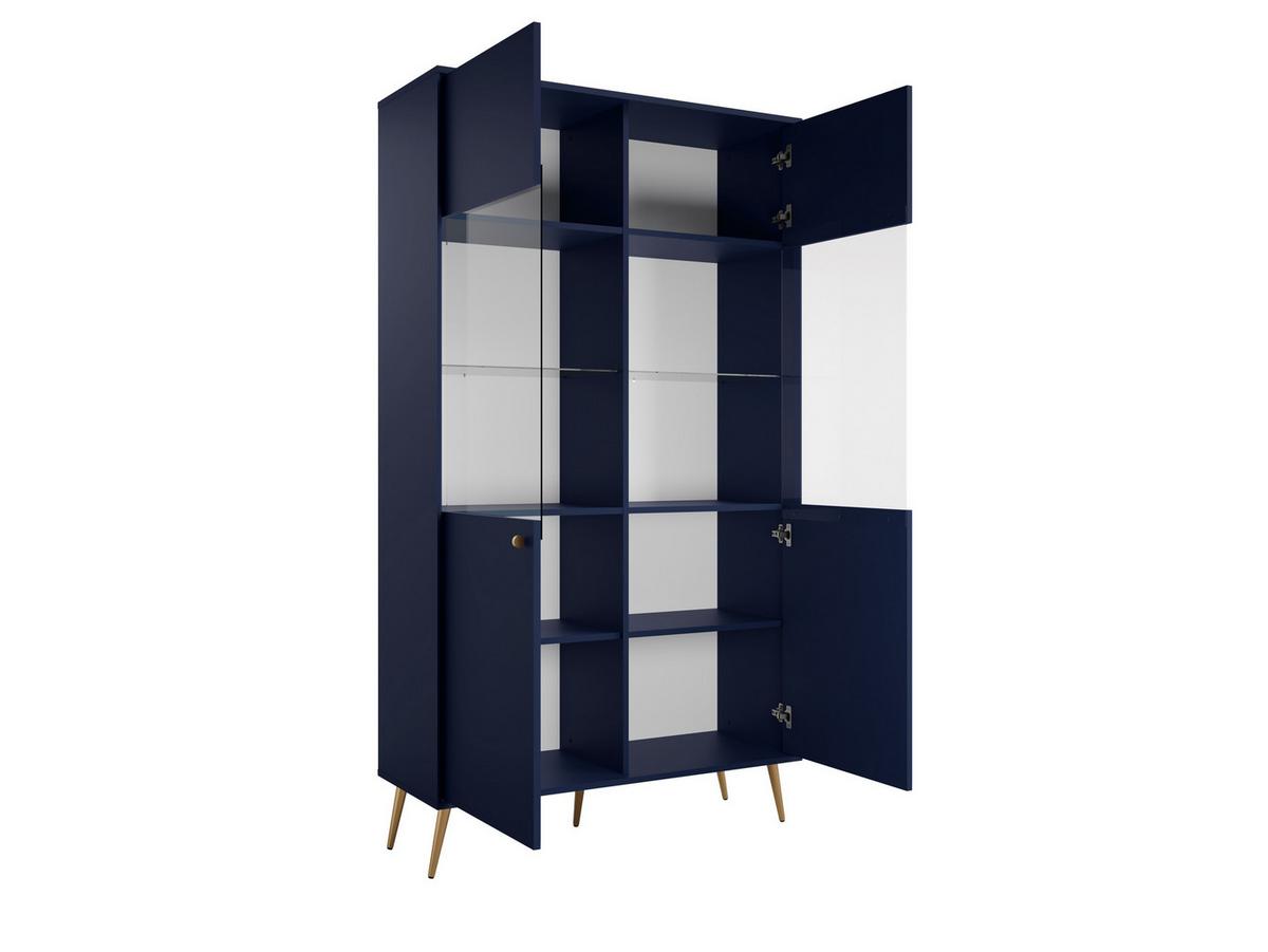 VITRINE SFERA 191,2/105,5 cm in Blau - Blau, Holzwerkstoff (105.5/191.2/40.5cm) - MASSENO