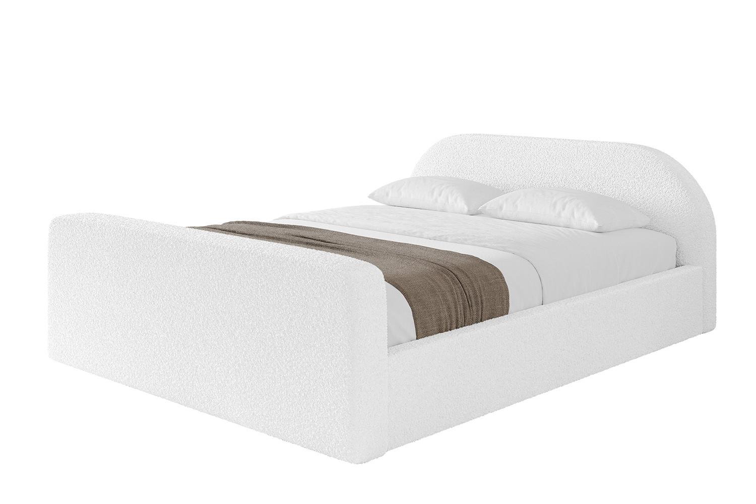 POLSTERBETT mit Bettkasten, Fußteil und Lattenrost, Boxbett ohne Matratze - TIVON-Z-V1 180x200 Weiß - Weiß, Holzwerkstoff/Textil (180/200cm) - ALTDECOR