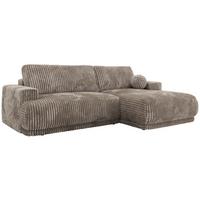 ECKSCHLAFSOFA RINA L Hellbraun Cord - rechts - Hellbraun/Schwarz, Kunststoff/Textil (170/267cm) - MKS