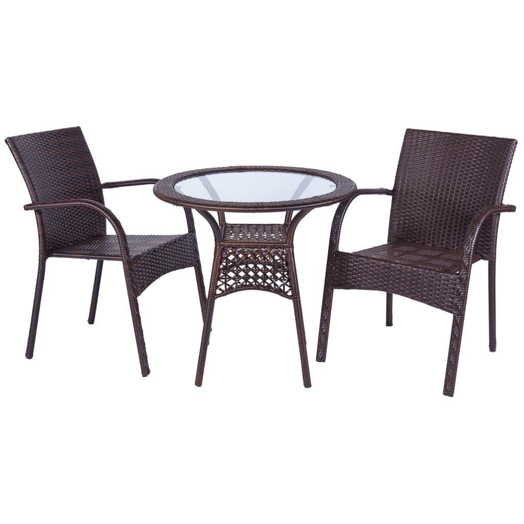 GARTEN-ESSGRUPPE, 3er-Set, braun - Braun, Naturmaterialien - Wanderlust