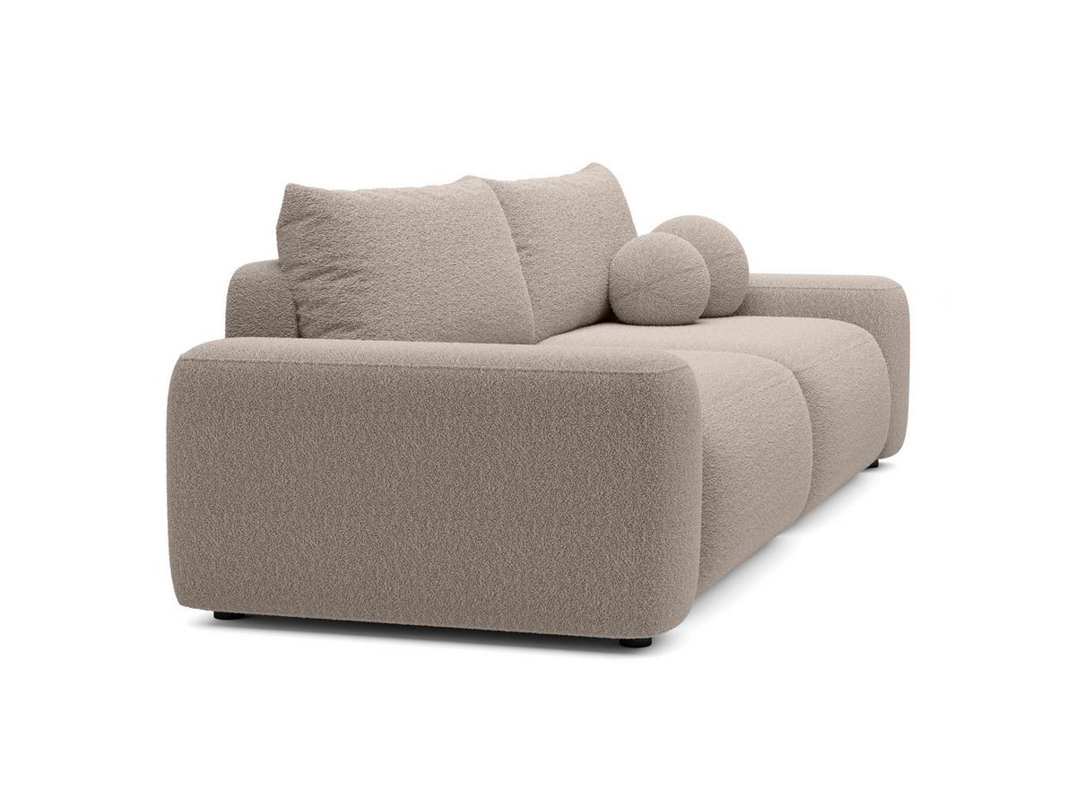 BETTSOFA RUOTA Beige Bucle-Stoff mit Schlaffunktion - Beige, Textil (105/87/257cm) - MASSENO