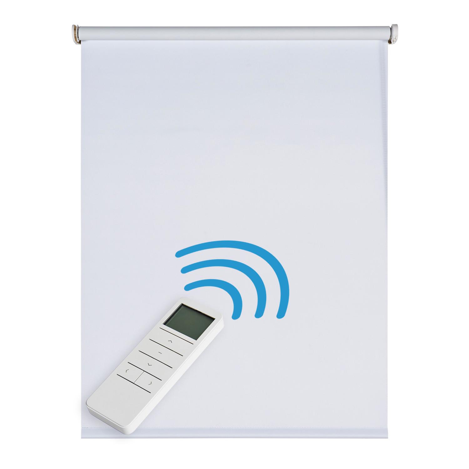 VERDUNKELUNGSROLLO motorisierte Weiß 140x250 cm - Weiß, Kunststoff (140/250cm) - STORESDECO