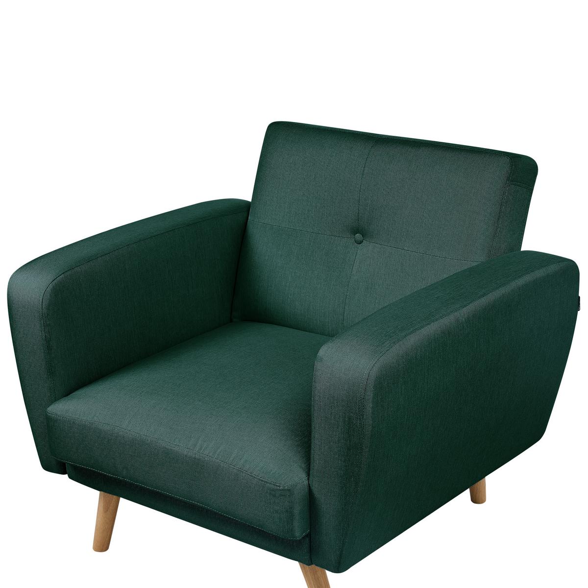 SESSEL Dunkelgrün Florli - Hellbraun/Grün, Textil (89/82/85cm) - Beliani