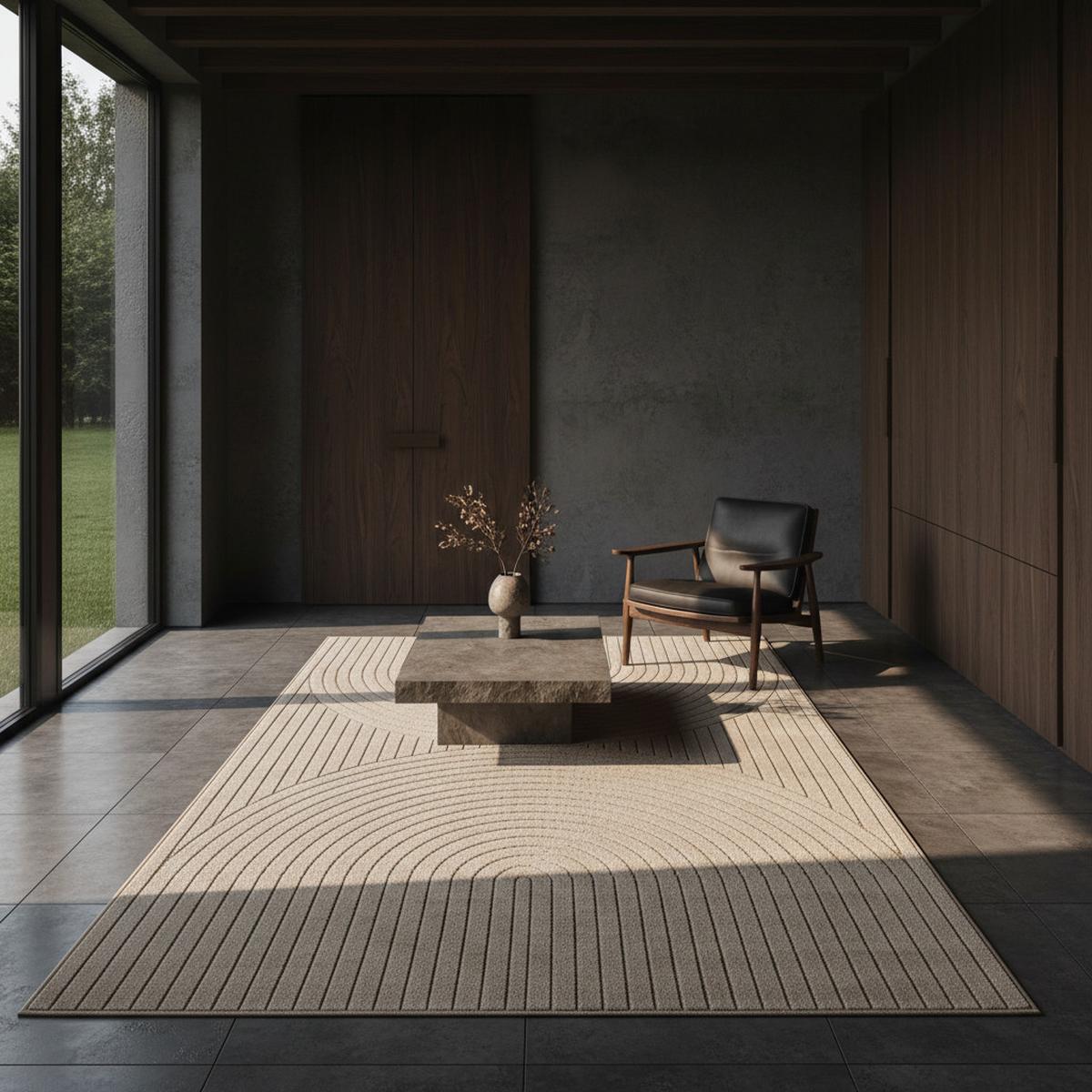 TEPPICH Outdoor ENGADIN in Beige, im Skandi-Stil mit 3D-Design, 240 x 340 cm - Beige, Textil (340/240cm) - KADIMA DESIGN