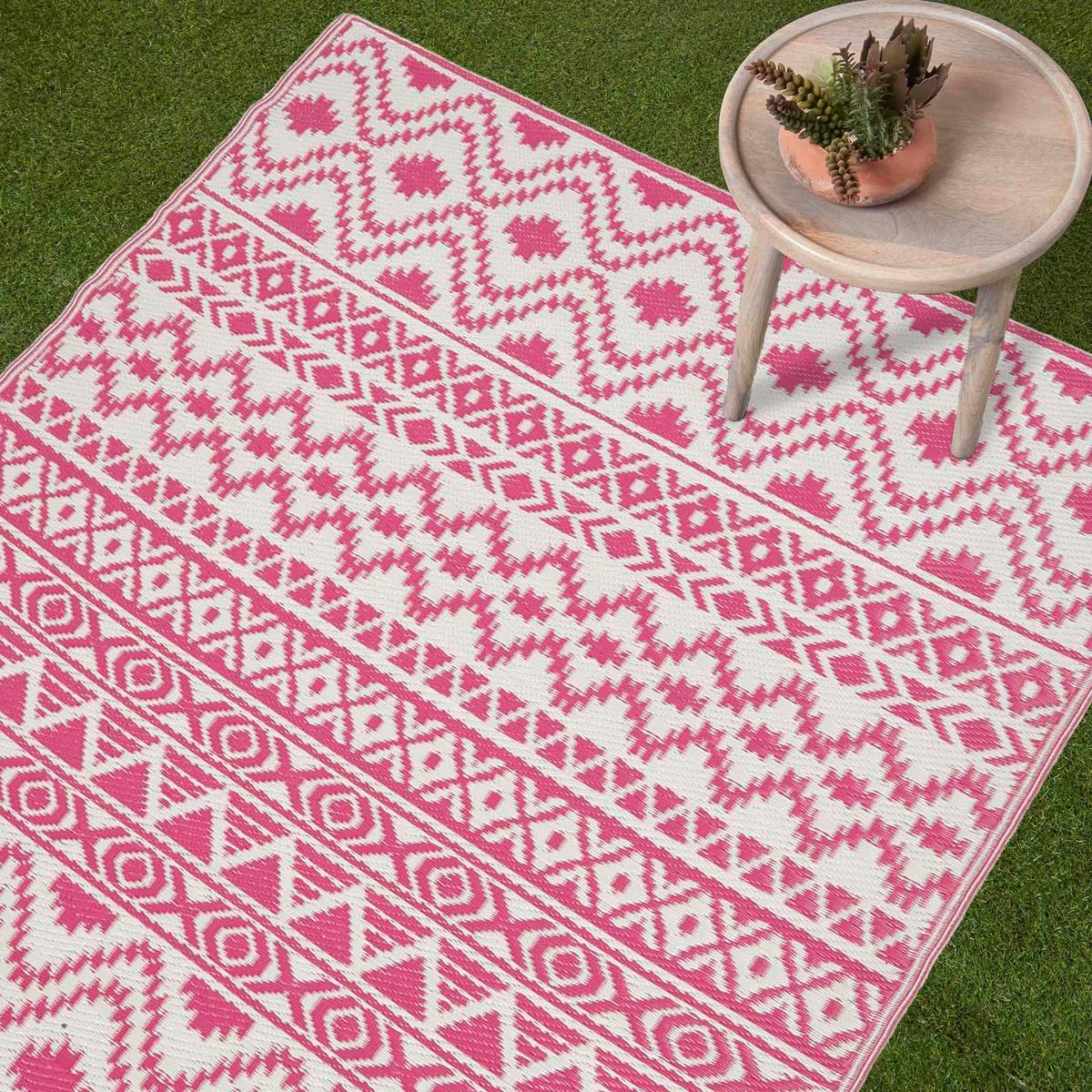 OUTDOORTEPPICH Tia, Ethno-Muster 120/180 cm - Pink, Kunststoff (120/180cm) - Homescapes