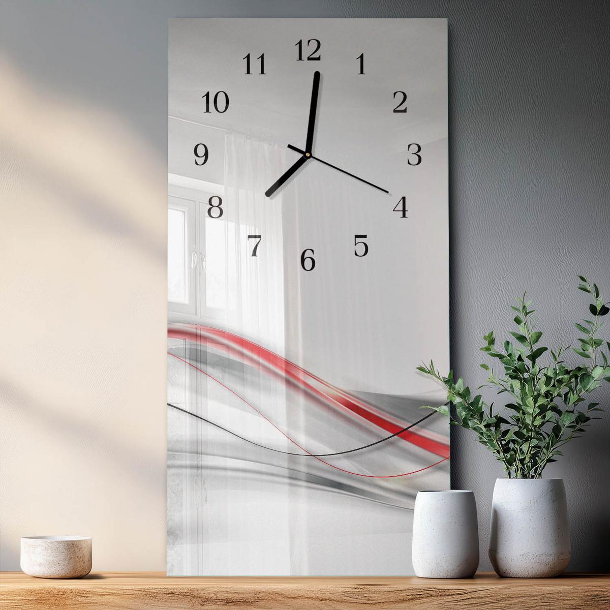 WANDUHR aus Glas 30x60 cm - Kurve - Multicolor, Glas (30/60/0.4cm) - TULUP