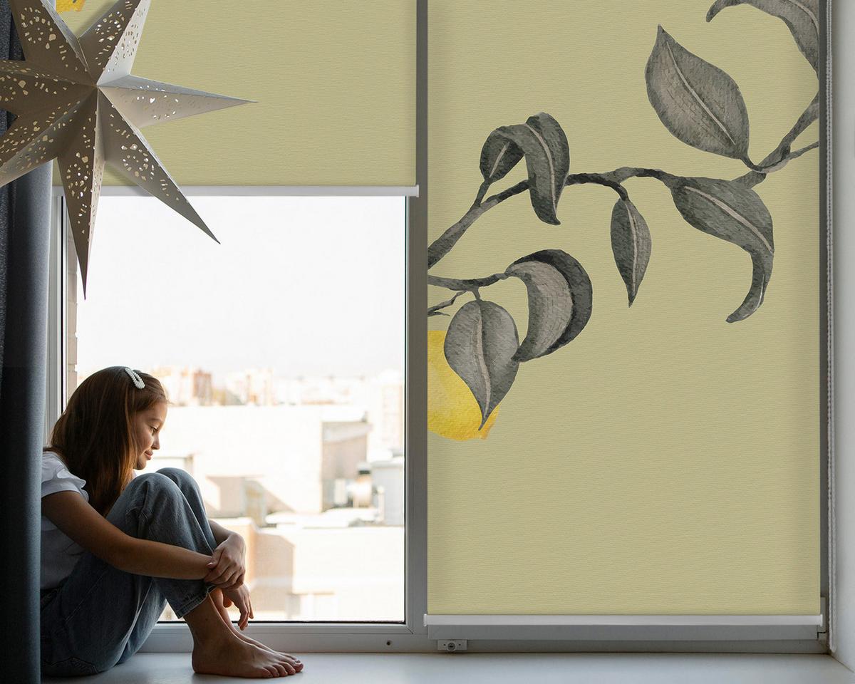 INNENROLLO - Fensterrollo - Rollo - 70x140 cm - Zitronen am Baum - Grün, Kunststoff (70/140/0.5cm) - TULUP