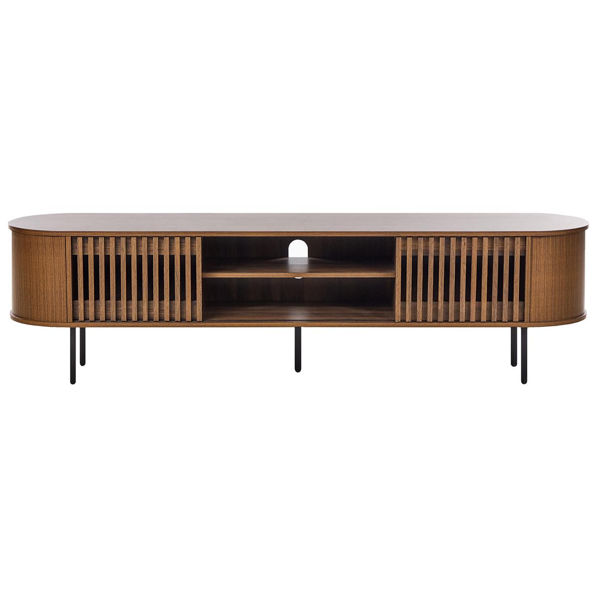 TV-MÖBEL Braun/Schwarz Taroon - Schwarz/Braun, Holzwerkstoff (180/50/40cm) - Beliani