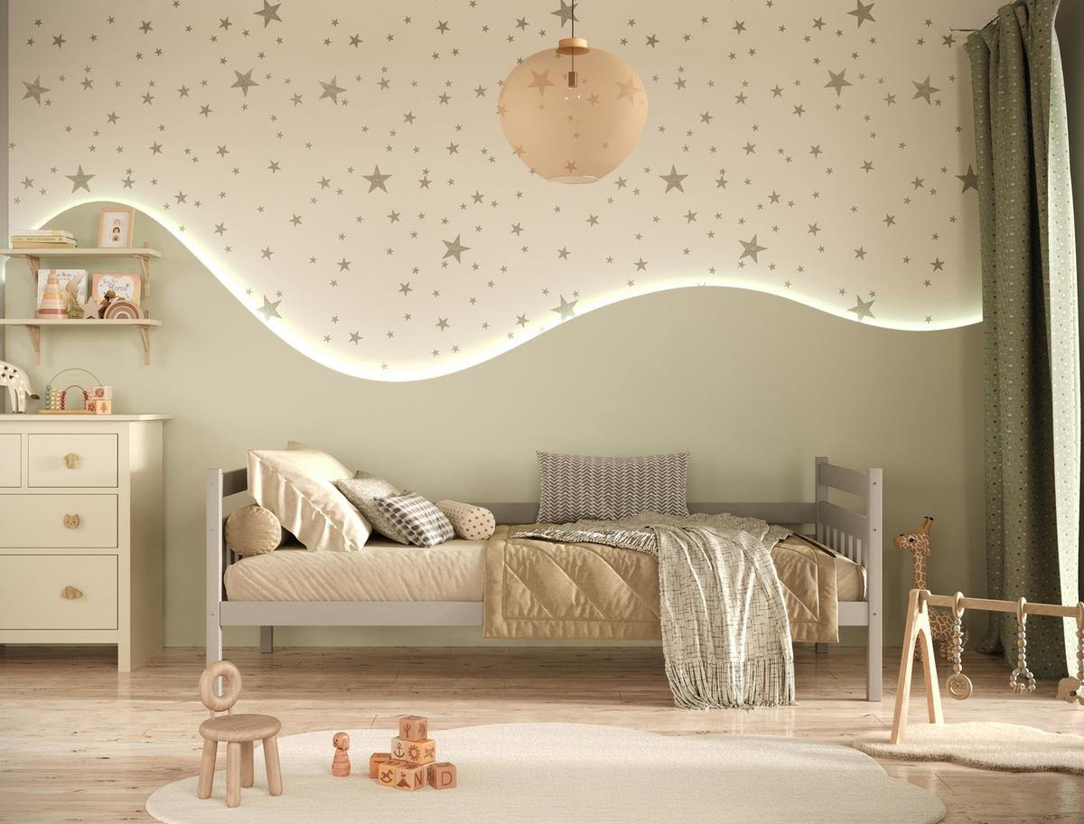 KINDERBETT Dawid mit Matratze 90/180 Grau 90/180 - Grau, Holz (90/180cm) - RAUMHIRSCH FURNITURE