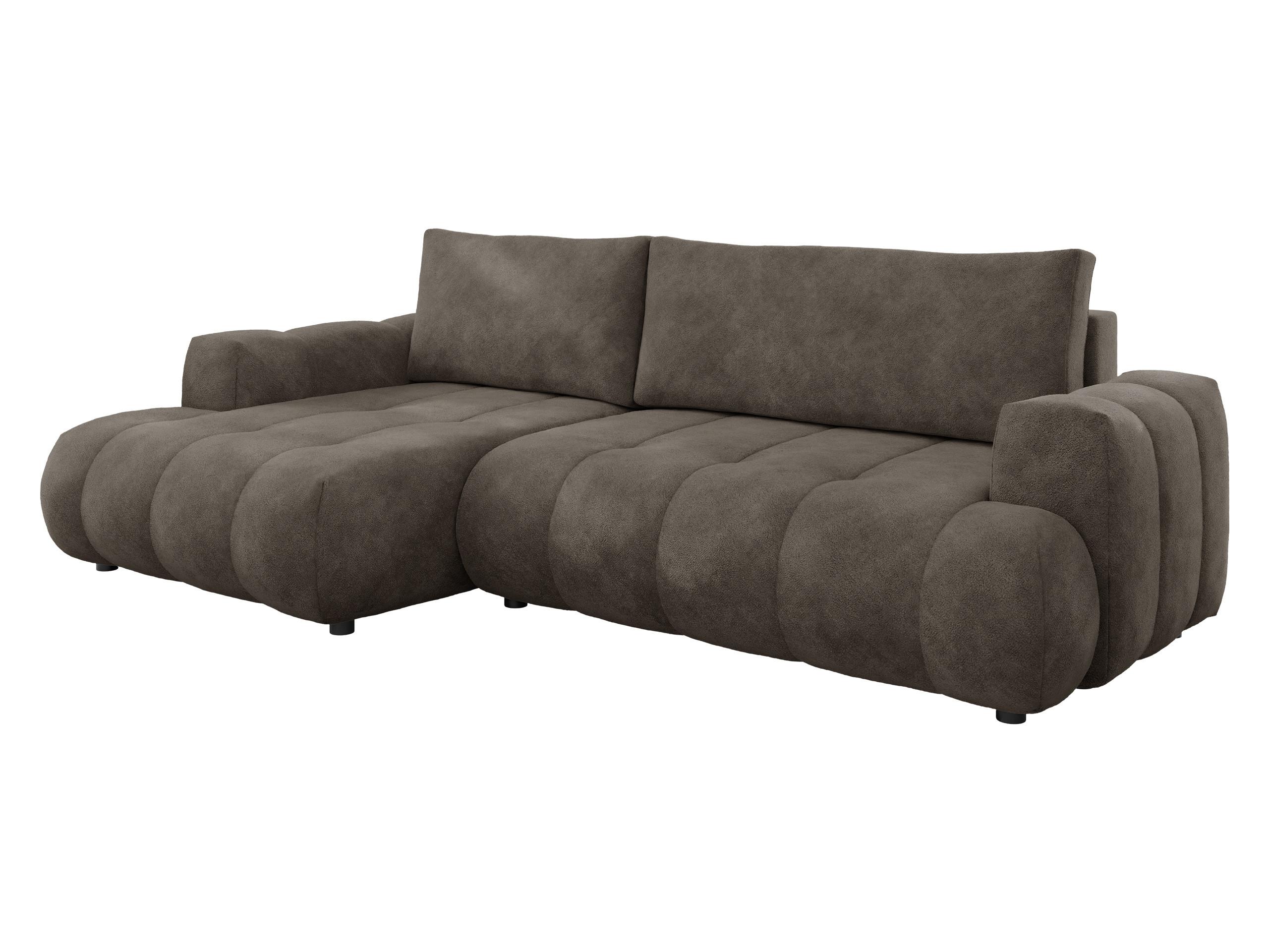 ECKSOFA Haiti, Seite: Links LC+2R - Schwarz/Braun, Holz/Textil (276/156cm) - MIRJAN24