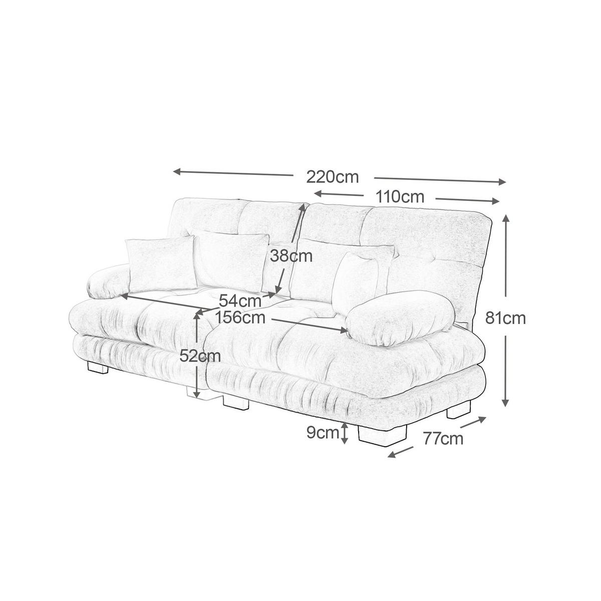 2-SITZER-SOFA aus chenille wolken-design & massivholzrahmen - Hellgrau, Textil (77/81/220cm) - Urban Meuble