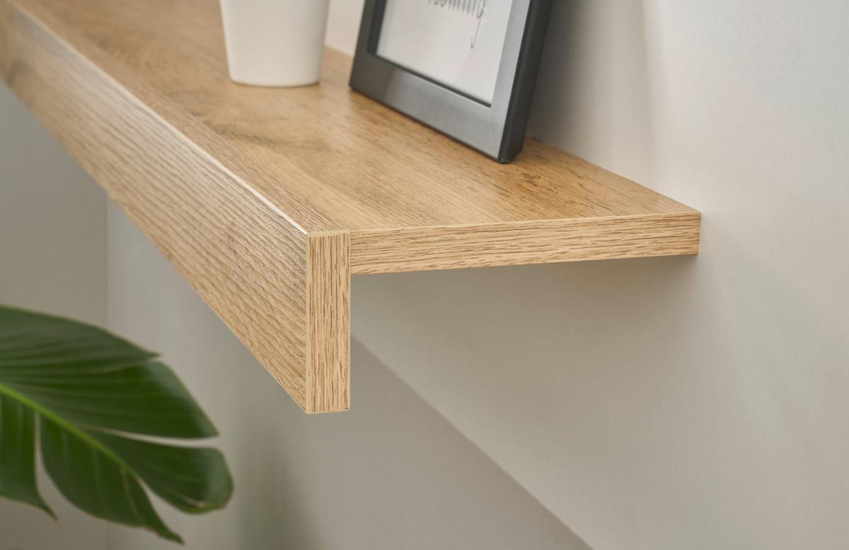 SCHREIBTISCHKOMBINATION 4-teilig weiß matt, Eiche Wotan, Büromöbel Set mit viel Stauraum - Eichefarben/Eiche Wotan, Holzwerkstoff/Kunststoff (140/143/180cm) - Furn.Design