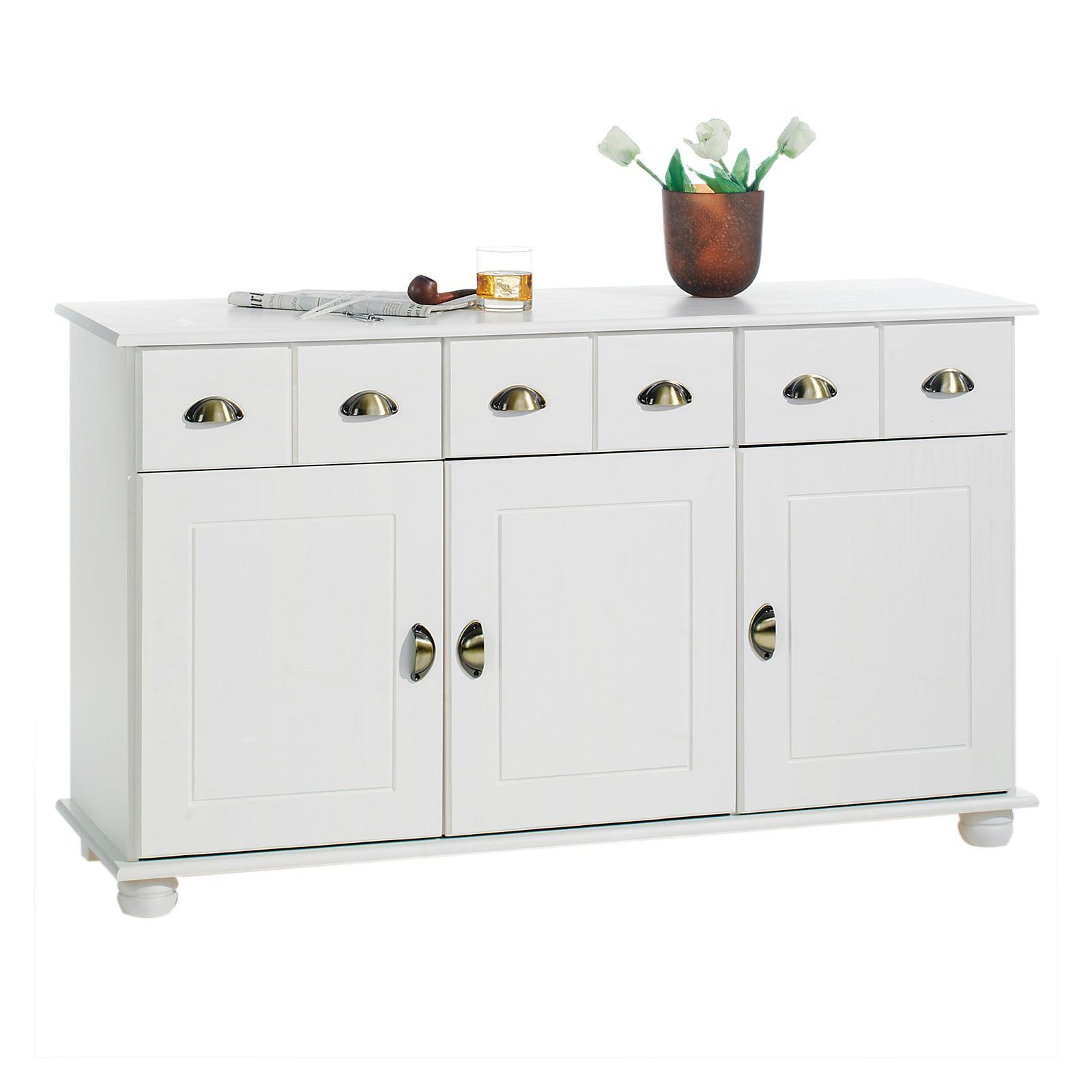 APOTHEKERKOMMODE COLMAR weiß - Weiß, Holz (134/80/39cm) - IDIMEX