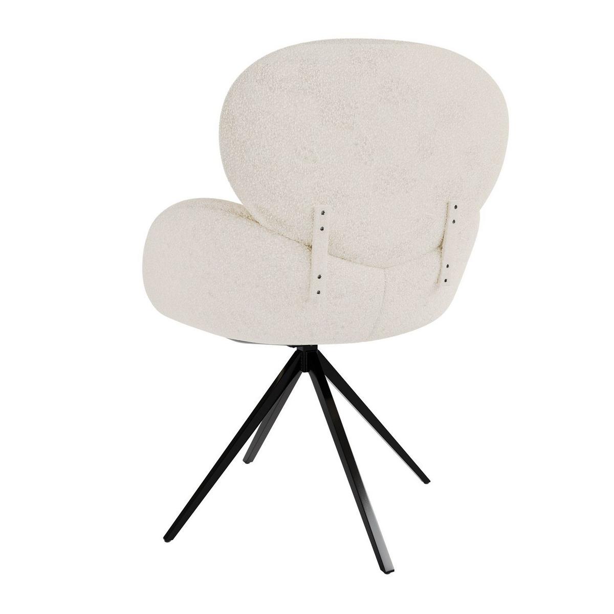 DREHSTUHL Albano Bouclé Creme (6er-Set) - Creme, Textil (59/90/65cm) - Juskys