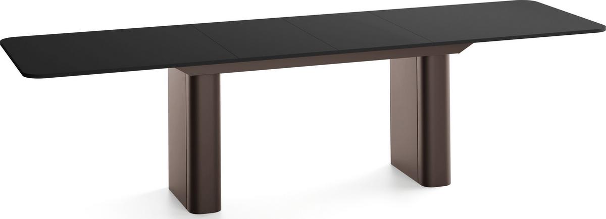 ESSTISCH Riven rechteckig ausziehbar verlängerbar mit Butterfly-Auszug, Schwarz 180-276/90/76 cm - Schwarz/Braun, Holzwerkstoff/Metall (90/276/76cm) - WFL GROUP