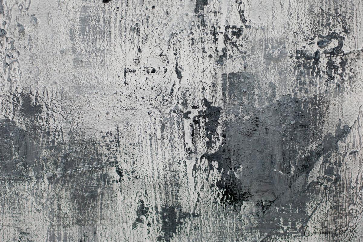 ACRYLBILD HANDGEMALT 83/123 cm - Schwarz/Grau, Textil (83/123cm) - KUNSTLOFT