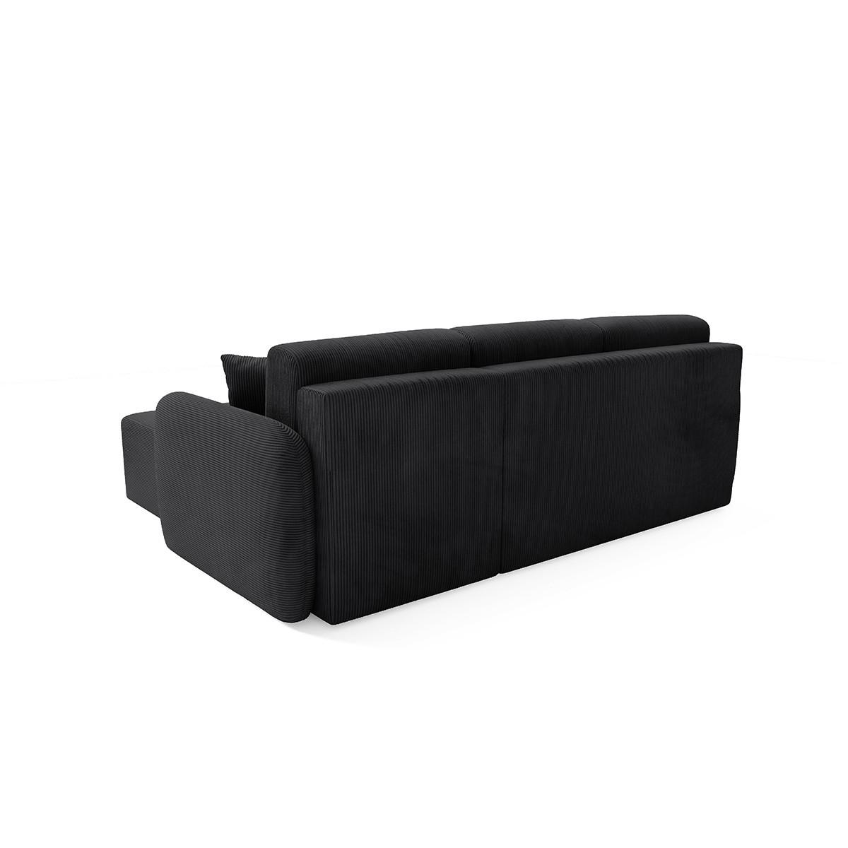 ECKSOFA Dora 3 Sitzplätze Schwarz - Schwarz, Holz (245/185cm) - Petits-meubles