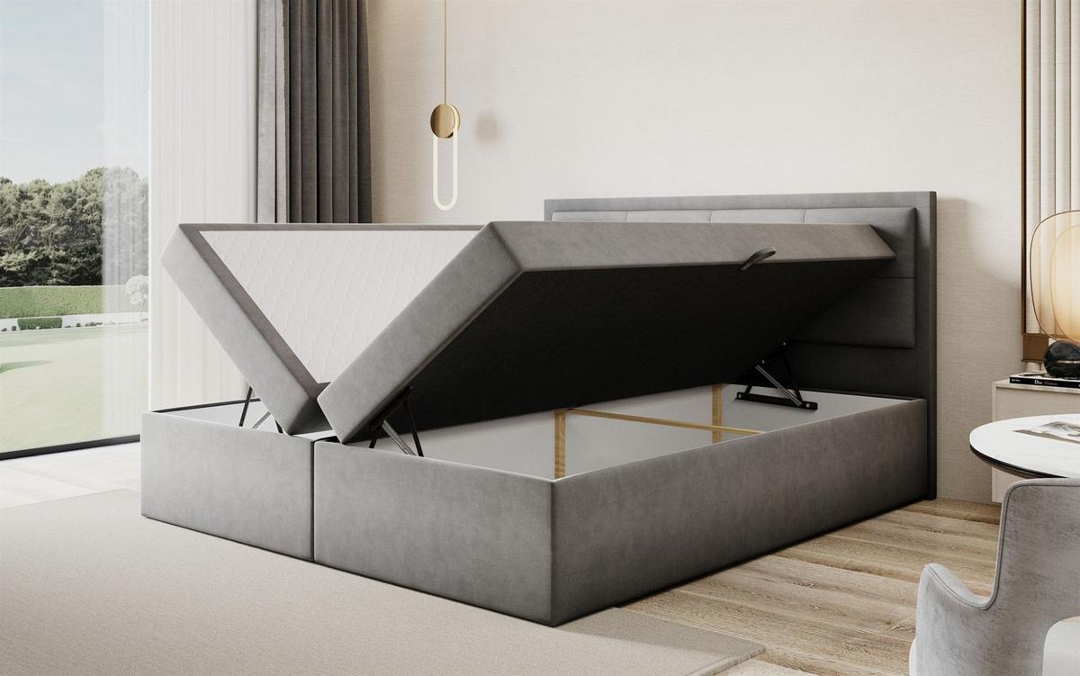 BOXBETT Degna - Bordeaux, Holzwerkstoff/Textil (180/200cm) - Fun Möbel