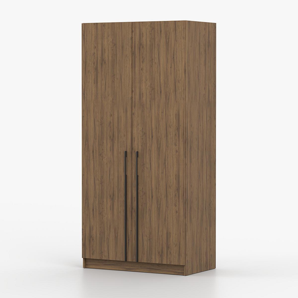 DREHTÜRENSCHRANK ROSA III 2D 100/210/55, 2-türig, Nussbaum - Nussbaumfarben, Holzwerkstoff (100/210/55cm) - imoebel24