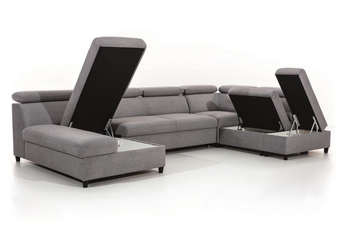 WOHNLANDSCHAFT Schlafsofa Anton - Taupe, Holzwerkstoff/Textil (342/96/205cm) - Fun Möbel