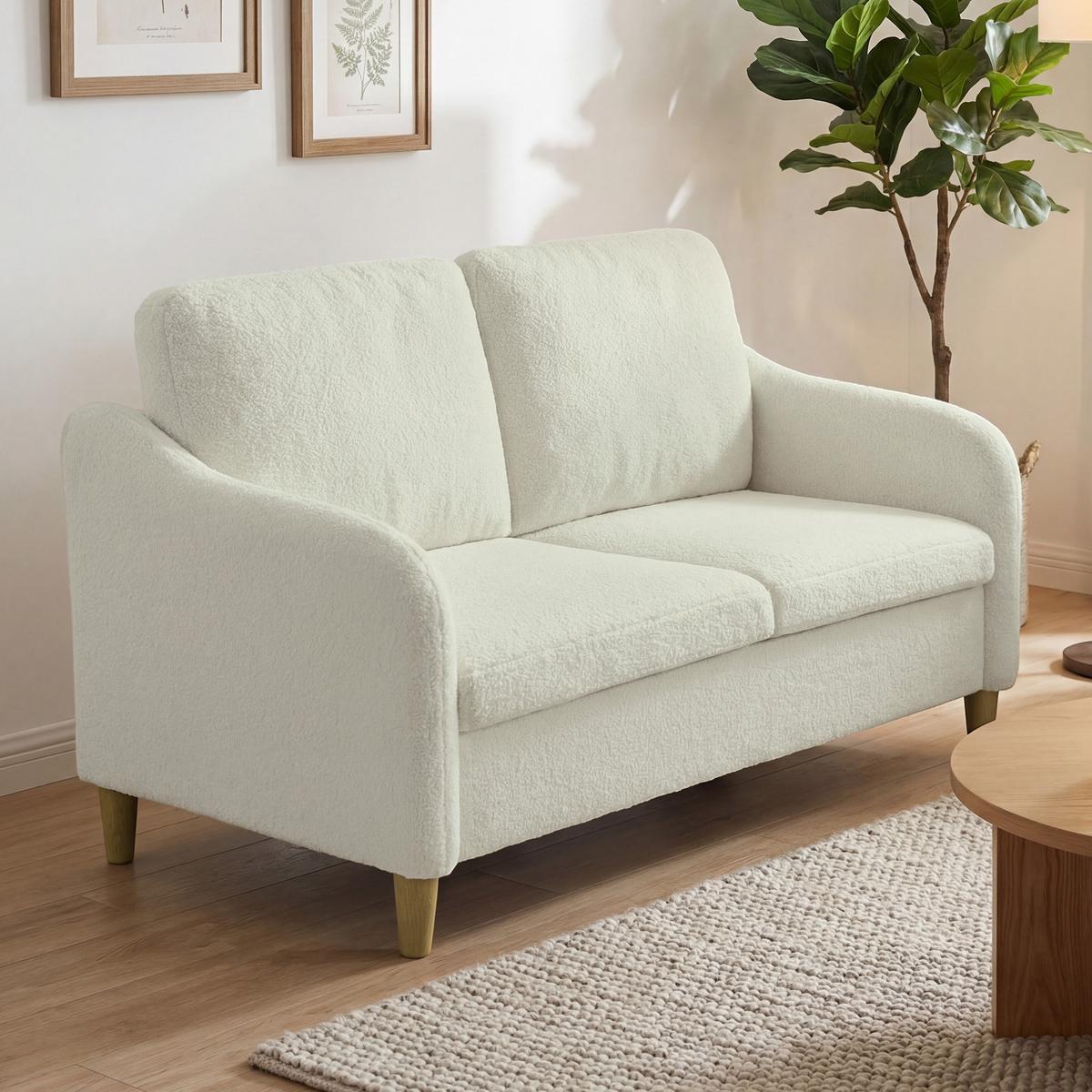 SOFA Wylvith 137/69/82cm - Creme, Textil (69/82/137cm) - ZMH