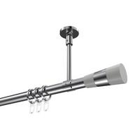GARDINENSTANGE Sonette Tanara 360 cm (geteilt in 2 x 180 cm), 1-läufig, 20 mm Ø Chrom - Chromfarben/Weiß, Metall (360cm) - INTERDECO