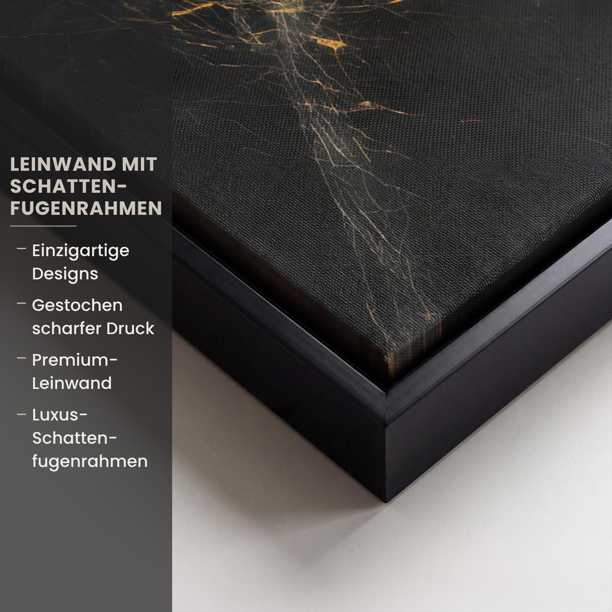 LEINWAND Bilder mit Rahmen - Weltkarte - Gold - Marmor - 50x70 - Goldfarben, Textil (50/70cm) - MuchoWow