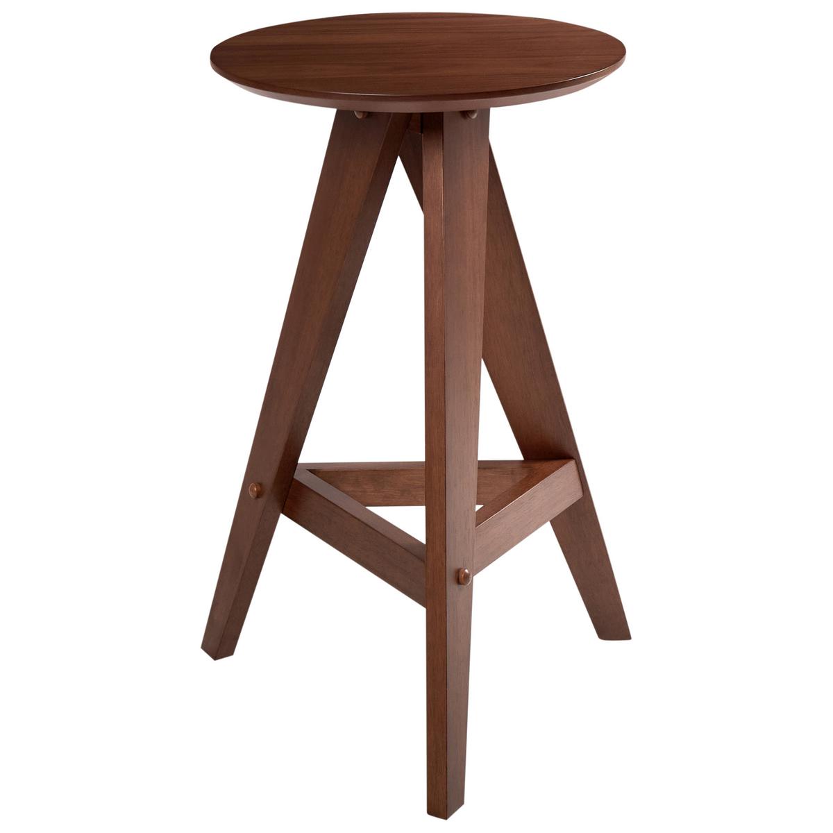 BARHOCKER 2er-Set Dunkelbraun Aroma - Dunkelbraun, Holz (43/62/43cm) - Beliani