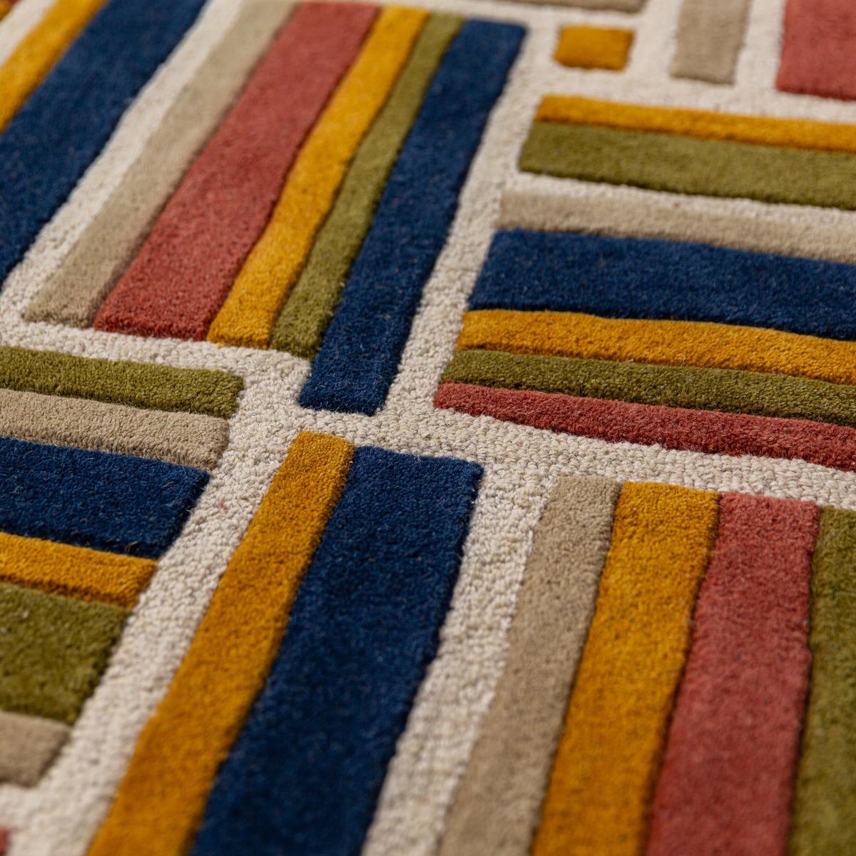 TEPPICH aus Wolle SOAR in Terrakotta, geometrisch, 140 x 200 cm - Rot, Textil (200/140cm) - KADIMA DESIGN