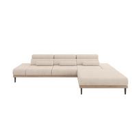 ELEKTRISCHES ECKSOFA Rechts MONA 316x205x85 Beige Velours - Sahara, Holzwerkstoff/Textil (316/205cm) - ALTDECOR