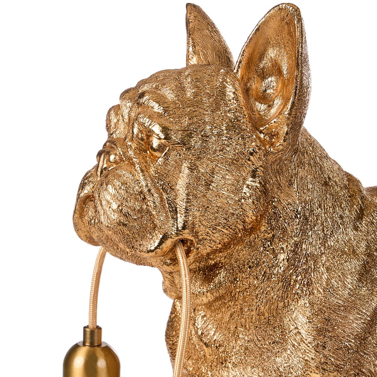 TISCHLAMPE Hund Gold Baxter - Messingfarben/Goldfarben, Kunststoff (47/24/43cm) - Beliani