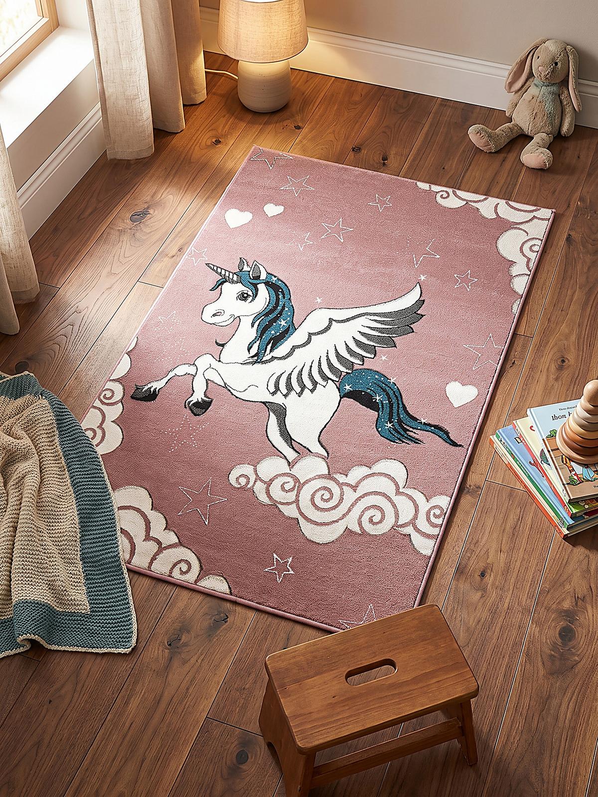 KINDERTEPPICH Kurzflor Sterne IDRO Polypropylen Pink 80 x 150 cm - Rosa, Textil (80/150cm) - KADIMA DESIGN