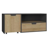 LOWBOARD CORTINA 120/45/50 cm, Graphitfarben - Eichefarben/Graphitfarben, Holzwerkstoff (120/45/50cm) - MASSENO