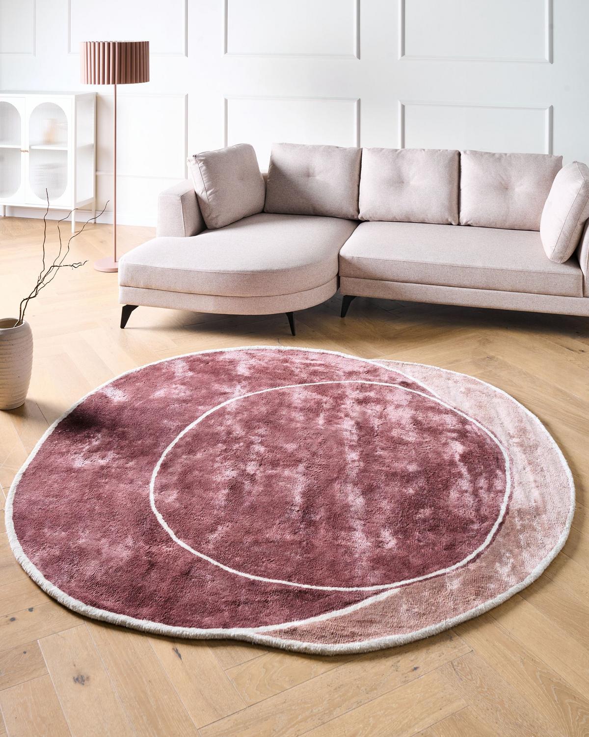 TEPPICH Rosa 200/200 cm Viskose Kanrach - Pink, Textil (200/200cm) - Beliani